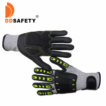 Foam Nitrile Palm Coated Anti Impact and Anti Vibration Protective Work Safety Glove with TPR on Back and Fingers, Rescue Glove
